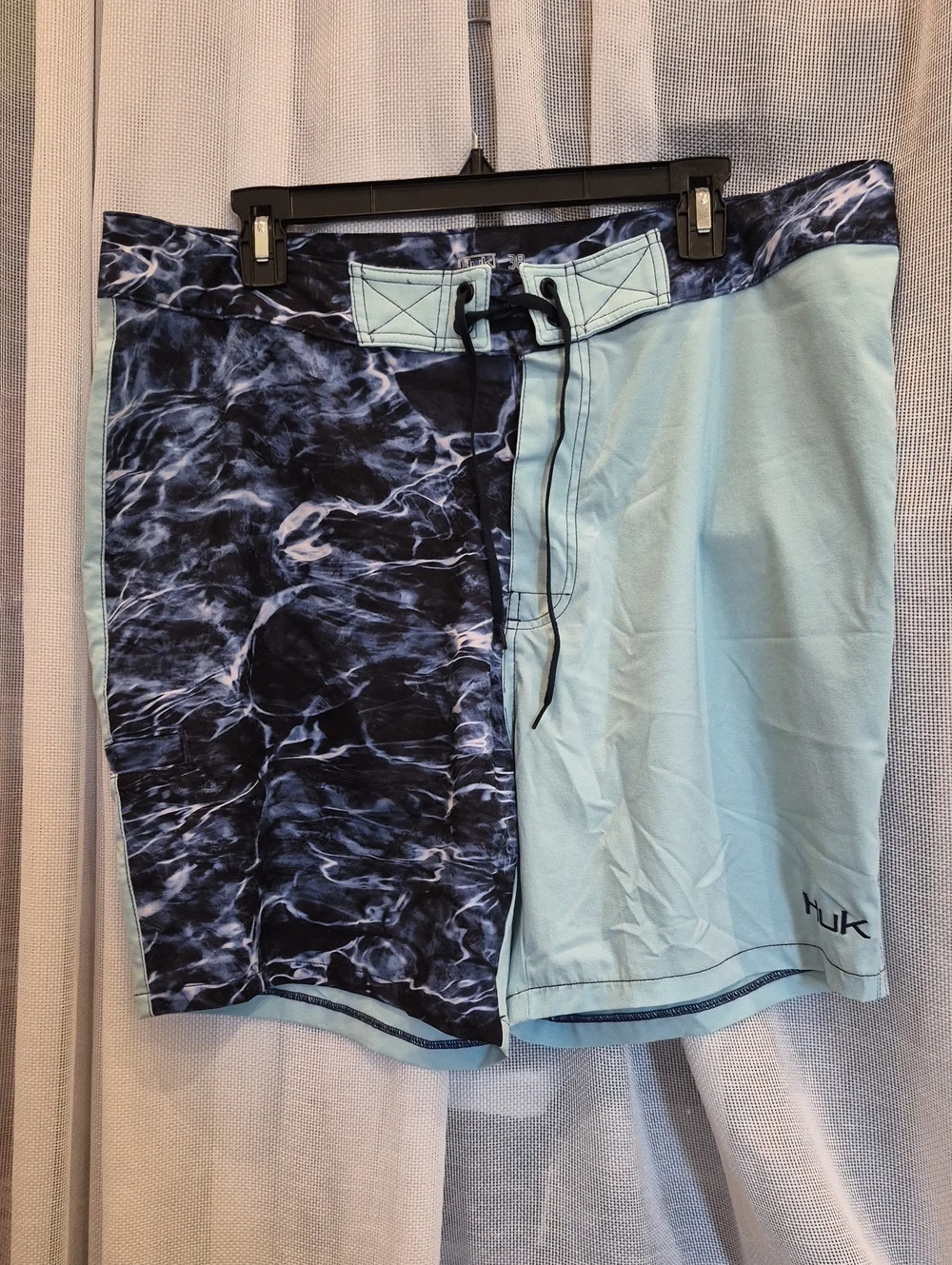 Huk Two-Tone Navy & Light Aqua Swim Board Shorts